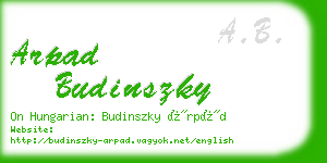 arpad budinszky business card